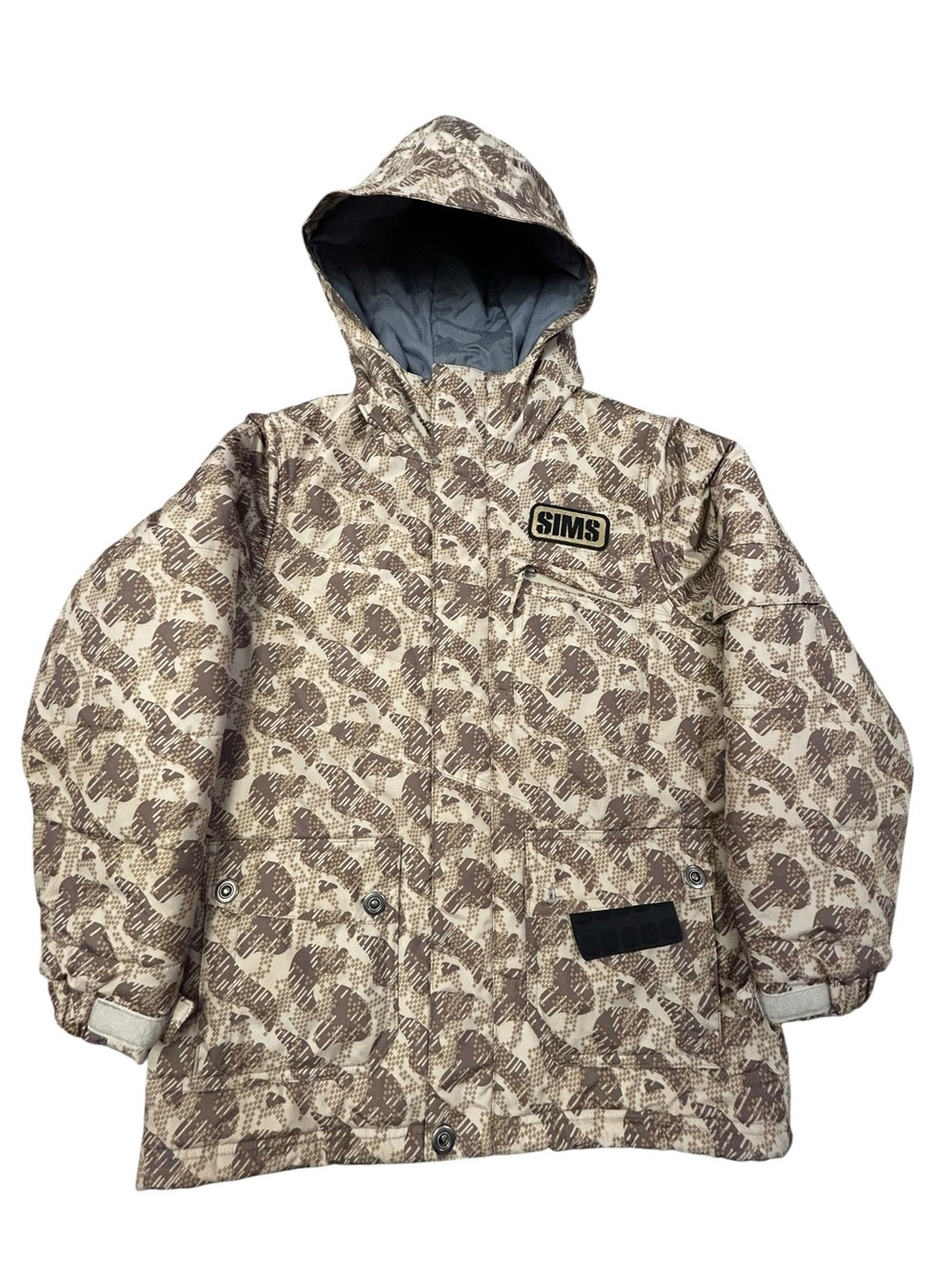SIMS Hooded Ski Snow Jacket Boys Large Digi Camo Insulated Performance Winter